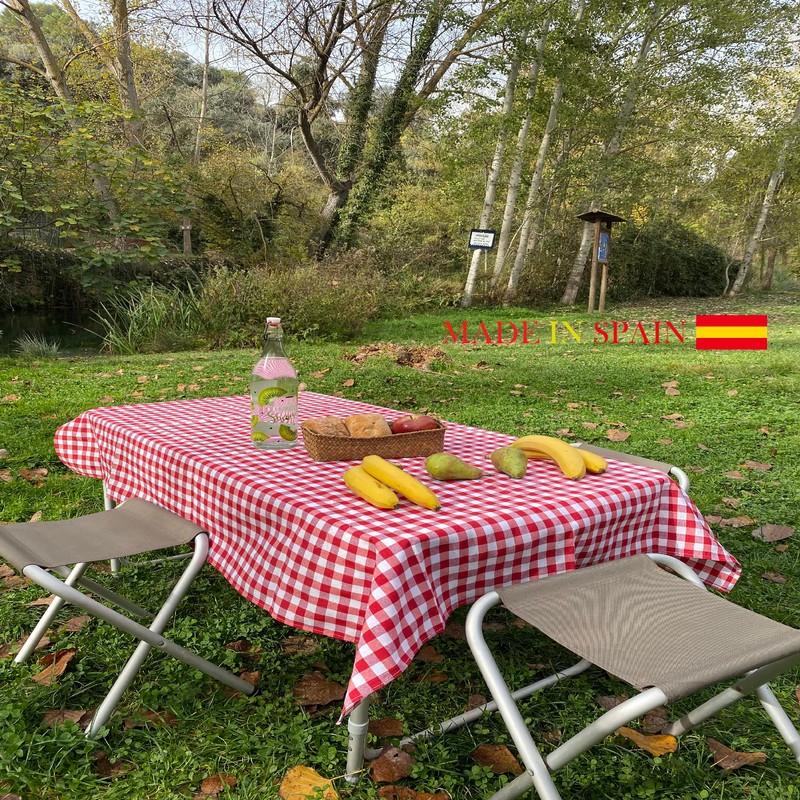 LAN&LAN Washable Checked Tablecloth with Fabric, Tablecloths High Quality Made,