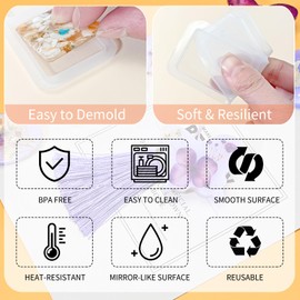 RESIN GO UV Resin Molds, PP Clip Epoxy Resin Molds Silicone with Accessories, Resin Ornament Molds, Small Resin Jewelry Molds for Keychain Pendant Earring Making