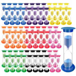 LECEHIVO 64 Pcs 2 Minute Sand Timer for Kids, Bulk Hourglass Sand Mini Hourglass Clocks Classroom, Kitchen, Office, School (Multicolor)