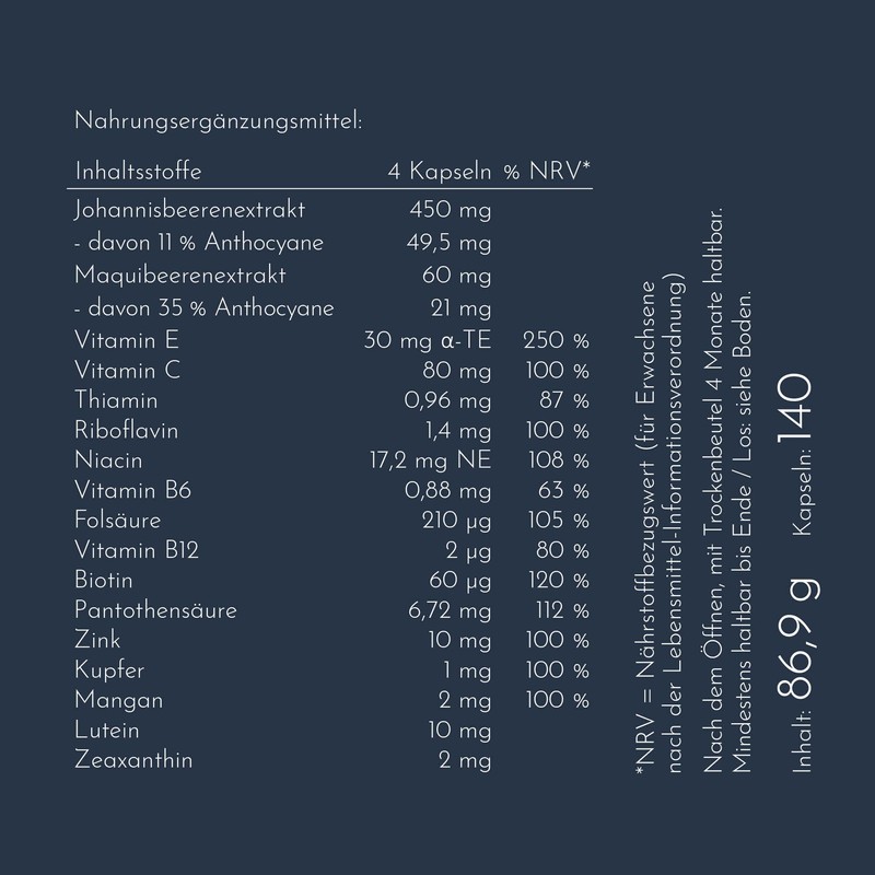 rubyni® Vision for Eyes & Vision (140 Capsules) • Blackcurrant