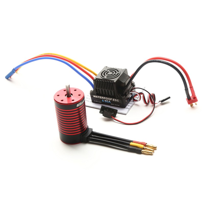 GTSKYTENRC Waterproof 3660 Brushless Motor 4200KV with 80A Brushless ESC