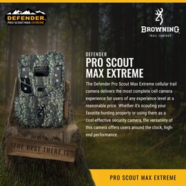 Browning Trail Cameras - Defender Pro Scout Max Wireless Cellular Game Camera - BTC-PSM - Wildlife Motion-Activated Camera, Works on Both Verizon and AT&T Networks