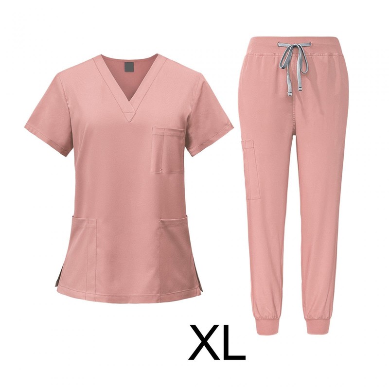 Baoblaze Women Uniform Scrubs Set Top and Pants Durable V