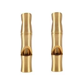 VGEBY 2Pcs Mini Survival Brass Whistles Loud Signal Whistles Bamboo Joint Whistles for Camping Hiking