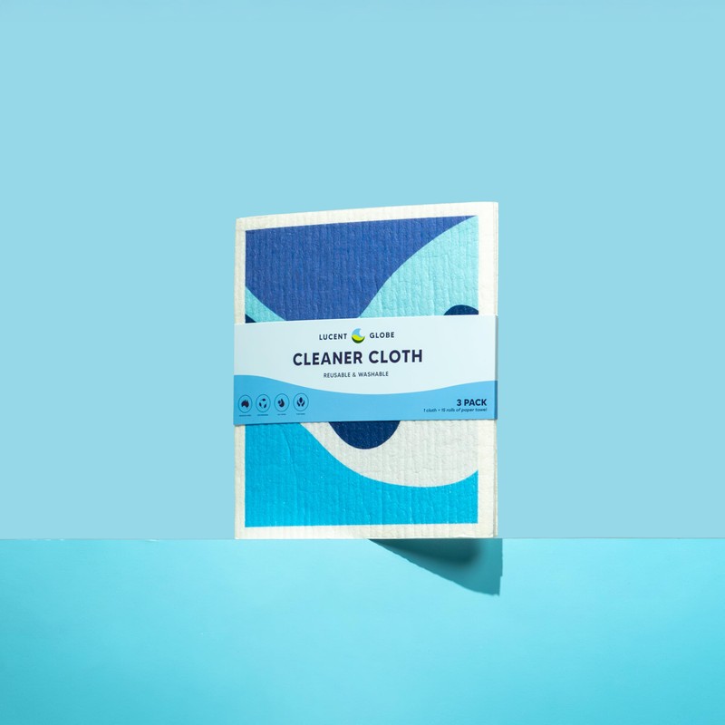 Lucent Globe Swedish Dishcloths for Kitchen (3-Pack) – Reusable, Eco-Friendly