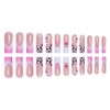 24 Pcs Handmade Press on Nails Long Square Nail Tips,YEFIUO