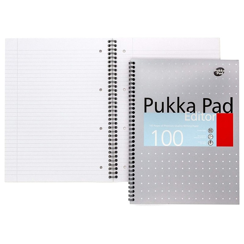 Pukka Editor Pad A4 80gsm Ruled with Margin Perforated 100