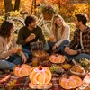 60Pcs Pink Bow Pumpkin Paper Plates Pumpkin Autumn Thanksgiving Party