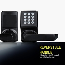 Cielsa Dawn Keypad Door Lock with Handle, 2PACK Set - Matte Black - Easy Installation for Home, Hotel - Modern Style