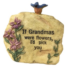BANBERRY DESIGNS Grandma Message Plaque - If Grandmas were Flowers, I'd Pick You Engraved on Front - Grandma Gift - New Grandmother - Engraved Plaque - Nana 3 1/2" H