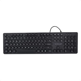 TECHZONE Teclado Alámbrico Black Colors, 105 Teclas, Distribución QWERTY                                                                              