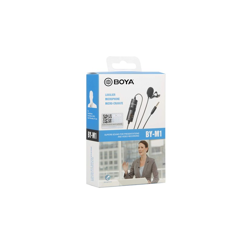 BOYA by-M1 3.5mm Ansteckmikrofon aus Metall für Smartphones, DSLR, Camcorder,
