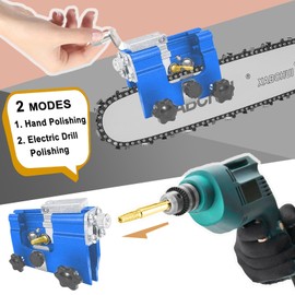 Chainsaw Sharpening Jig, Portable Hand Chain Saw Sharpener Tool with 8 Titanium-Plated Bits, Gloves, Storage Bag & Brush, Chainsaw Sharpener, Chainsaw Sharpener Kit for 4"-22" Chainsaw & Electric Saws