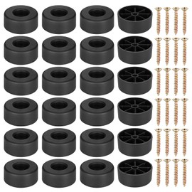 Zocipro Pack of 24 Furniture Feet, Diameter 45 mm x Height 20 mm, Round Furniture Legs, Screw-On Feet for Furniture, Non-Slip Cabinet Feet, Furniture Gliders with Screws for Furniture, Cabinet, Sofa,