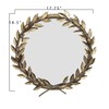 Round Antique Gold Metal Laurel Wreath Wall Mirror