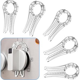 Gas Stove Knob Locks, Baby Proofing Stove Knob Safety Covers, Oven Knob Covers for Child Safety, Stove Guard Clear, Pack of 5, with 1 Extra Piece for Back Up
