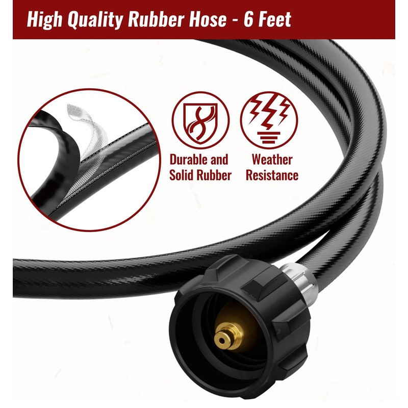 CALPOSE Propane Fuel Filter with 6FT Propane Adapter Hose, Propane