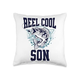 Funny Fishing Reel Cool Son Outdoors Throw Pillow