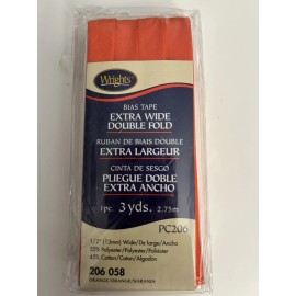 Wright's Wright’s Extra Wide Double Sided Bias Tape 206-058 ORANGE