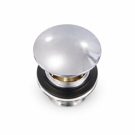 Tappo di Scarico Click Clack per Lavabo con Troppopieno | Cromato Universale per Lavandino e Vasca da Bagno