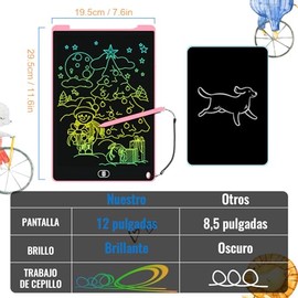 2 Piezas 12 Pulgadas Pizarron Magico, ELECGO Tablero Electrónico de Dibujo a Color para Niños , Función de Bloqueo y Borrado, juguete educativo portát