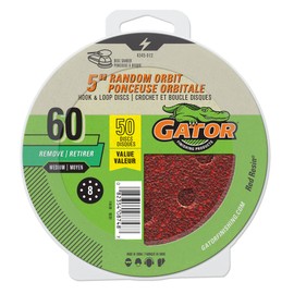 Gator 8-Hole Hook & Loop Sanding Discs, 60 Grit, Commerical Pack