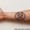 'German Shepherd Portrait' Temporary Tattoo - Water Resistant, Skin-Safe, Non-Toxic