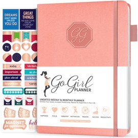 GoGirl Planner and Organizer for Women – Compact Weekly Planner, Goals Journal & Agenda to Improve Time Management & Productivity (Peach Pink)