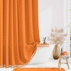 Dynamene Burnt Orange Boho Fabric Shower Curtain, Tufted Chevron Striped