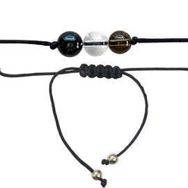 SBI Jewelry Natural Protection Crystal Bracelet for Women Stone Beads Wristlet Gift Healing Charm Black Tourmaline Clear Quartz Christmas Birthday