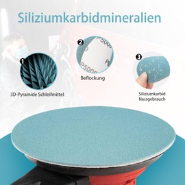 Sandpaper 150 mm Velcro 15 Pieces Sandpaper P5000 Fine Finishing Sanding Discs Silicon Carbide Velcro Sandpaper Round Wet Dry Sandpaper Velcro for Random Orbital Sander (6 Inch)