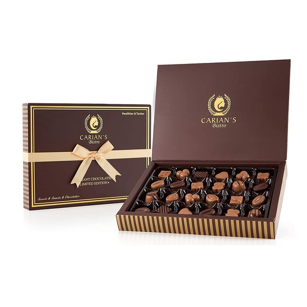CARIANS Assorted Chocolate Gift Box, Milk Dark Pralines Gourmet Truffles Chocolate, 24 Pc.