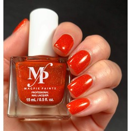 Magpie Paints Jelly Holographic Glitter Nail Polish (Hot Robot - Orange)