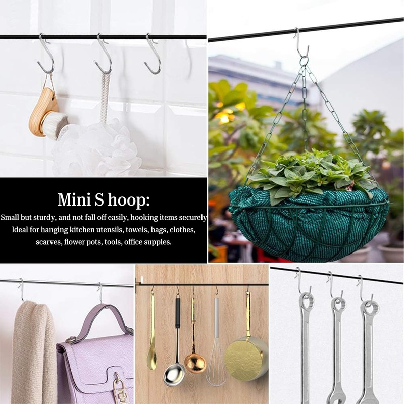 DabbOo Pack of 20 S Hooks Flat Stainless Steel Shaped