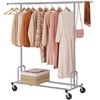 Tajsoon Heavy Duty Clothes Rack Foldable Garment Rack with Wheels
