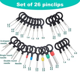 YIUWOD Pack of 26, pinout tool, radio release tool, terminal removal kit, suitable for the maintenance of devices such as repairing vehicle interiors and restoration of furniture