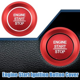 X AUTOHAUX Engine Start Stop Ignition Button Overlay Cover Interior Trim Sticker for Honda Accord 2018-2022 Aluminum Alloy Red