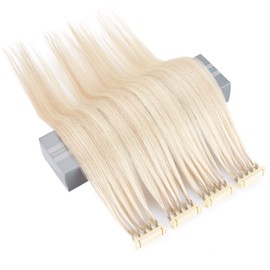 6D Second Generation Hair Piece, 100% Real Natural Hair Extensions, Can Perm and Dye Hair No Tangling, Five Bunches in a Row (16Inch, #18p613)