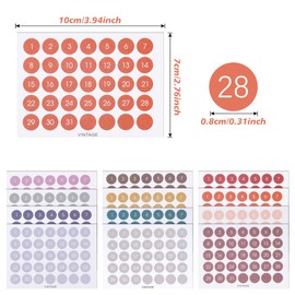 Daomong Planner Stickers 12 Date Dot Index Stickers Number Stickers Planner Date Custom Planner Date Stickers journaling stickers for To Do Lists Planner Accessories(420 pieces)