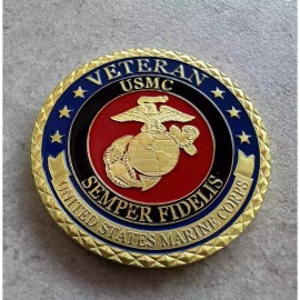 marine US MARINE CORPS VETERAN Challenge Coin