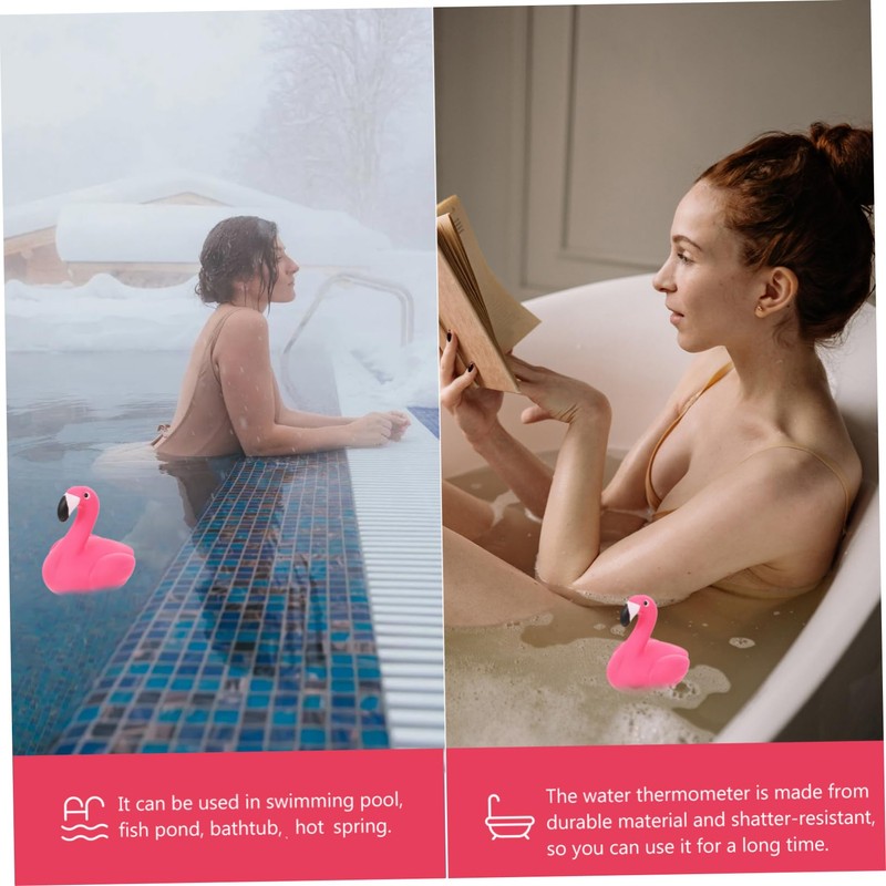 BESPORTBLE 2 Pcs Flamingo Floating Pool Thermometer Digital Thermometer Fahrenheit