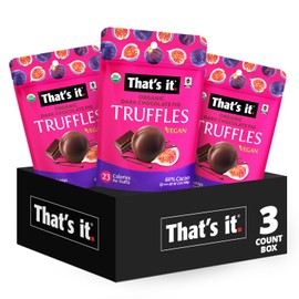 That's it Organic Dark Chocolate & Fig Truffles. 100% Plant-Based, Vegan, Gluten-Free, All Natural, 23 Calories per Truffle (3 Pack)