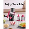 Geedel Rotary Cheese Grater, Kitchen Mandoline Vegetable Slicer with 3
