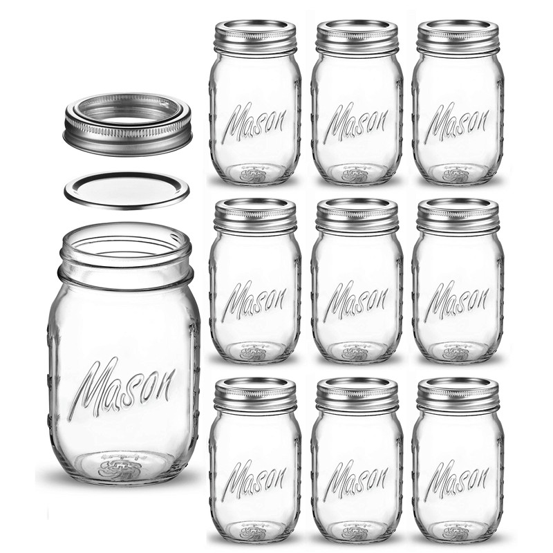 Paksh Novelty Mason Jars with Lids & Sealer - 5