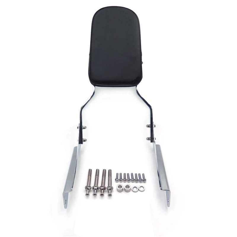 HONGK Chrome Flame Backrest Sissy Bar For 2001-2006 Honda Shadow