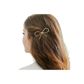 Gold and Silver Bow Hair Clips Set – 4-Pack of Metallic Hair Accessories for Elegant Hairstyles