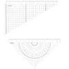 Concise 118411 Color Triangular Ruler Set, 5.9 inches (15 cm),