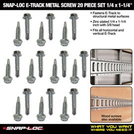 E-Track Metal Screw 20 Piece Fastener Set (1/4"x1-1/4" Self-Driller)