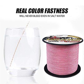 Ashconfish Colorfast Braided Fishing Line- 8 Strands Braided Lines Fadeless -Abrasion Resistant - Zero Stretch-Smaller Diameter, 300M/328Yards 20LB Red and White