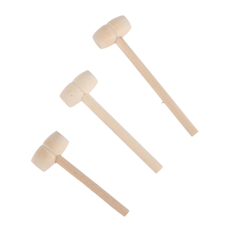 100pcs Mini Wooden Hammers for Chocolate Portable Breakable Heart Hammer